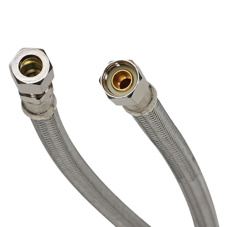 Fluidmaster Fluidmaster 3/8 in. Compression X 3/8 in. D Compression 12 in. Stainless Steel Faucet Supply Line B8F12
